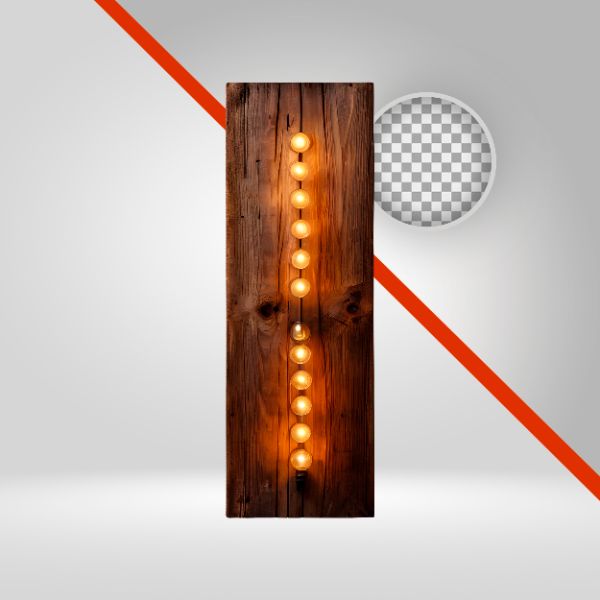 LUZ EM MADEIRA 3D, LÂMPADAS EM TÁBUA, ELEMENTO PNG, LUZES, FUNDO TRANSPARENTE, PARA FLYER DE VAQUEJADA, SERTANEJO