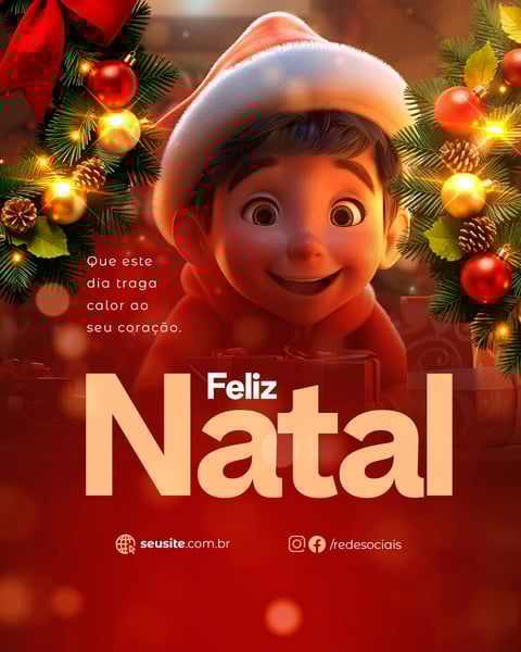 DIA 25 DE DEZEMBRO ESPECIAL NATAL SOCIAL MEDIA FEED PSD EDITÁVEL