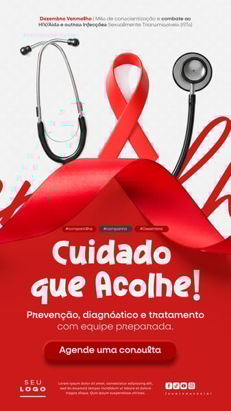 DEZEMBRO VERMELHO MÊS DE LUTA CONTRA A AIDS HIV E OUTRAS IST STORY SOCIAL MEDIA PSD EDITÁVEL 3
