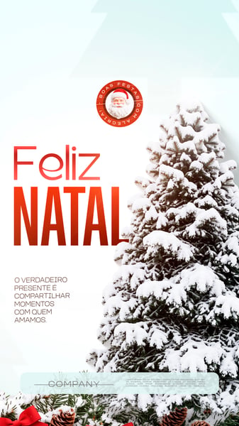 FELIZ NATAL ÁRVORE NEVADA SOCIAL MEDIA FLYER PSD EDITÁVEL STORY