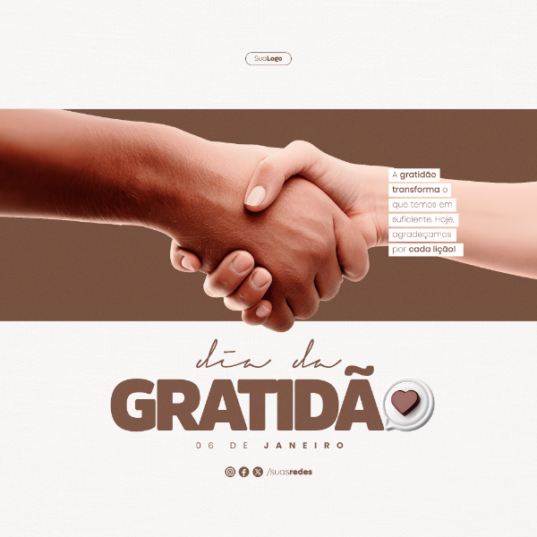 DIA DA GRATIDÃO A GRATIDÃO TRANSFORMA 6 DE JANEIRO SOCIAL MEDIA POST FEED