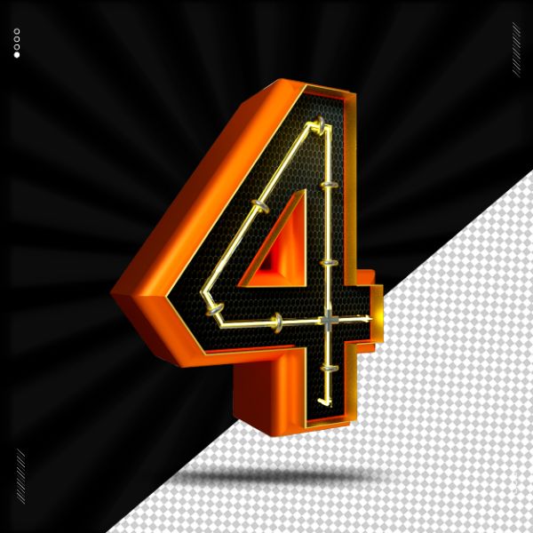NÚMERO 3D NEON PARA COMPOSIÇÃO