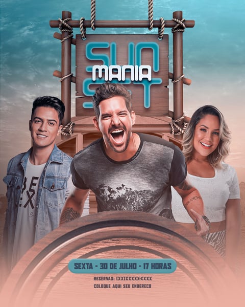FLYER EVENTO MANIA SUNSET FEED