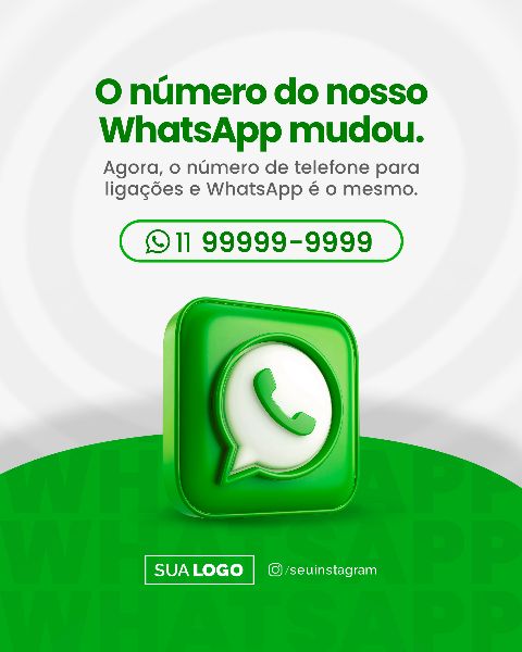 SOCIAL MEDIA ATENÇÃO PARA NOSSO WHATSAPP MUDOU