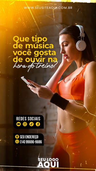 POST STORY - ACADEMIA - QUE TIPO DE MÚSICA VOCÊ GOSTA DE OUVIR?