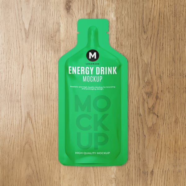 SACHÊ DE ENERGÉTICO PSD EDITÁVEL MOCKUP