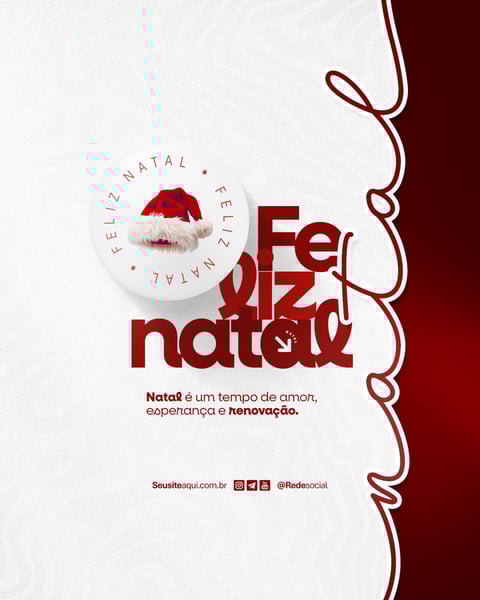 FELIZ NATAL 25 DE DEZEMBRO SOCIAL MEDIA PSD EDITÁVEL
