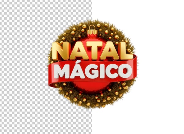 SELO 3D NATAL MÁGICO EM PNG