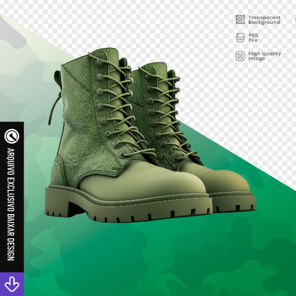 COTURNO MILITAR - ELEMENTO 3D PARA COMPOSIÇÃO - EXCLUSIVO BAIXAR DESIGN
