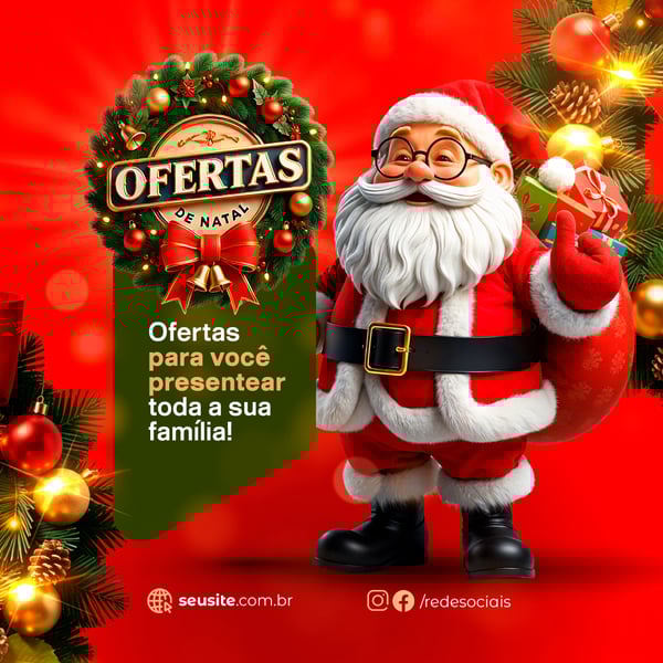 NATAL DE OFERTAS CAMPANHA DE NATAL FEED PSD EDITÁVEL