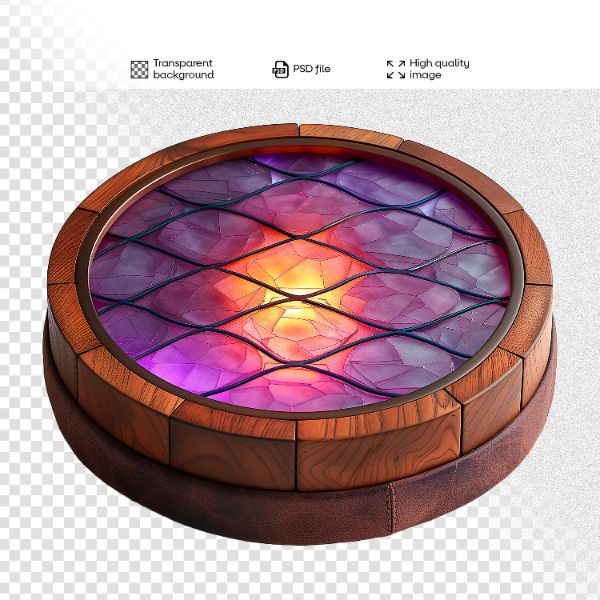 ELEMENTO DE MADEIRA COM LUZES | 3D | PARA COMPOSIÇÃO | IMAGEM SEM FUNDO