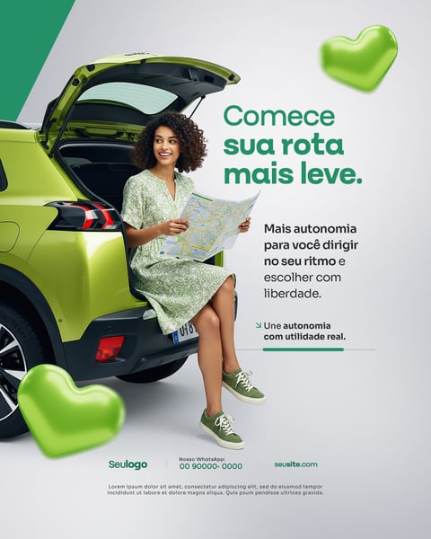 Carros Elétrico Social Media PSD Editável 