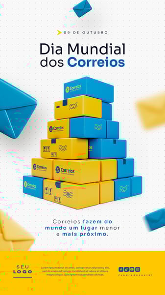 DIA MUNDIAL DOS CORREIOS 09 DE OUTUBRO STORY SOCIAL MEDIA PSD EDITÁVEL 5