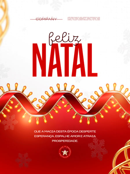 FELIZ NATAL VERMELHO LUZES SOCIAL MEDIA FLYER PSD EDITÁVEL