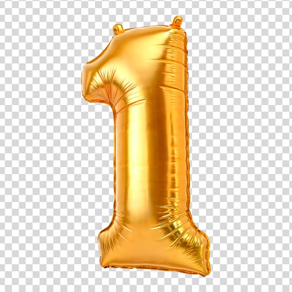 NÚMERO 1 FORMATO DE BALÃO ELEMENTO 3D PNG