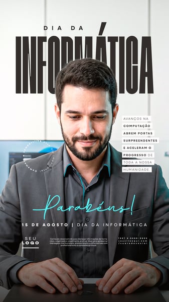 DIA DA INFORMÁTICA 15 DE AGOSTO STORY SOCIAL MEDIA PSD EDITÁVEL