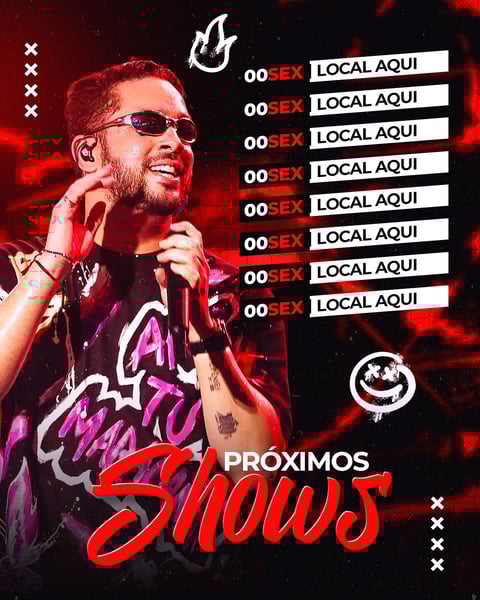 FLYER PARA ARTISTA PSD EDITÁVEL AGENDA HENRY FREITAS FEED