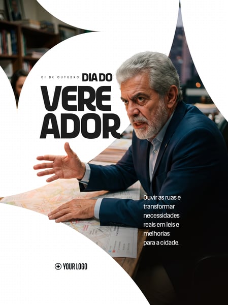 DIA DO VEREADOR 01 DE OUTUBRO SOCIAL MEDIA FLYER PSD EDITÁVEL