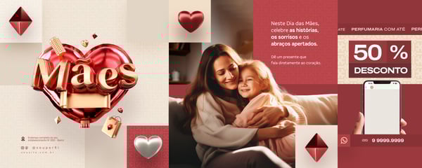 ALR DIA DAS MÃES SELO 3D E CAMPANHA SOCIAL MEDIA POST PSD TEMPLATE 2