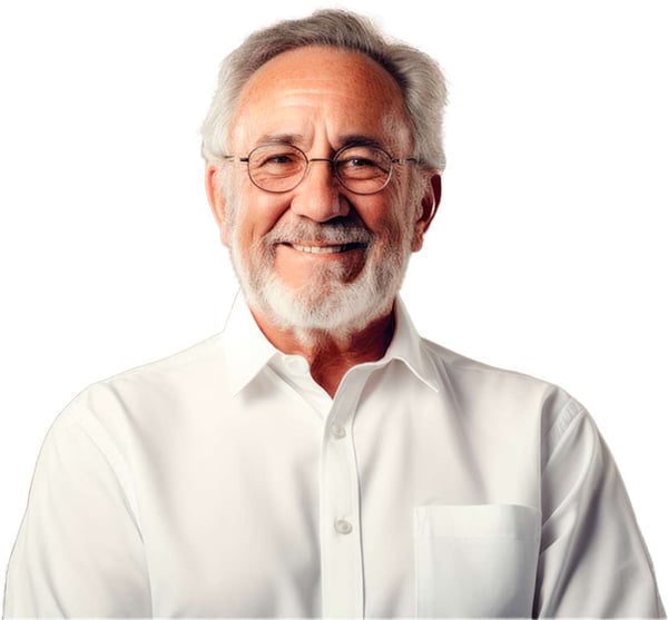 HOMEM IDOSO SORRINDO DE ÓCULOS POSIÇÃO FRONTAL FUNDO PNG TRANSPARENTE.RAR