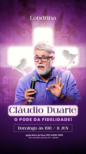FLYER EVENTO GOSPEL CLÁUDIO DUARTE STORIES