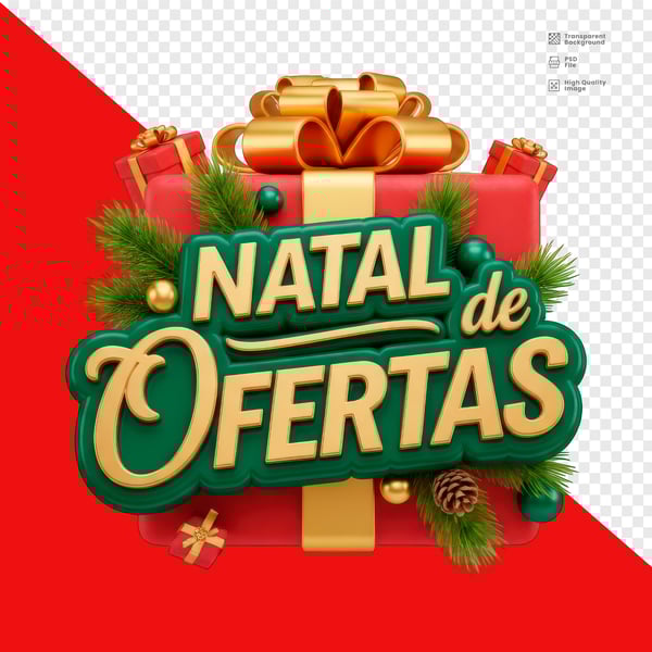 SELO 3D NATAL DE OFERTAS PSD EDITÁVEL 3