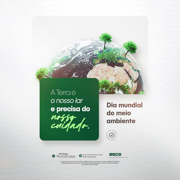 05 DE JUNHO - DIA MUNDIAL DO MEIO AMBIENTE SOCIAL MEDIA PSD EDITÁVEL