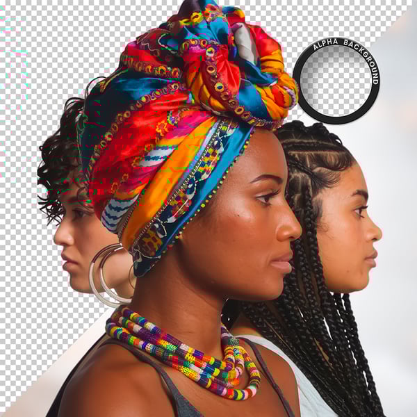 MULHER NEGRA AFRO ELEMENTO PSD PNG