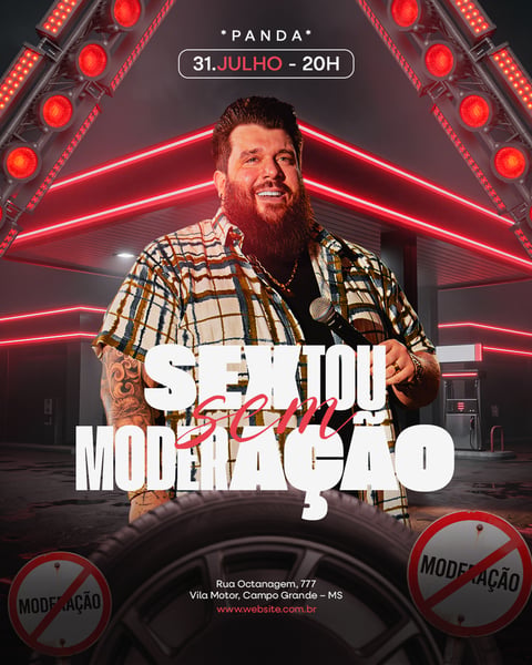 FLYER EVENTO DE SHOWS SEXTOU SEM MODERAÇÃO FEED 251