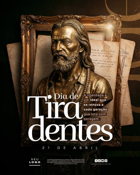 DIA DE TIRADENTES 21 DE ABRIL SOCIAL MEDIA PSD EDITÁVEL 2