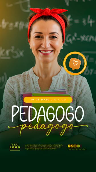 DIA DO PEDAGOGO 20 DE MAIO SOCIAL MEDIA EDITÁVEL FEED