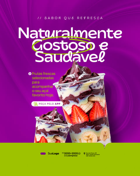 Coleção Açaiteria Social Media PSD Editável 3