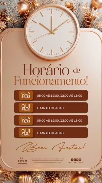 HORÁRIO DE FUNCIONAMENTO / RECESSO