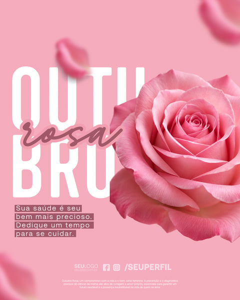 Template para Campanha Outubro Rosa Social Media PSD Editável