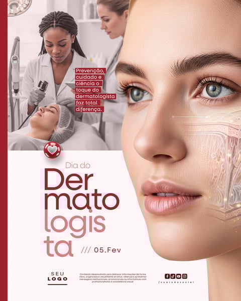 DIA DO DERMATOLOGISTA 5 DE FEVEREIRO SOCIAL MEDIA PSD EDITÁVEL 2