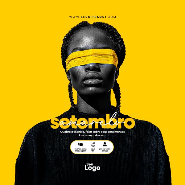 FEED QUADRADO - SETEMBRO AMARELO | SOCIAL MEDIA - PSD EDITÁVEL
