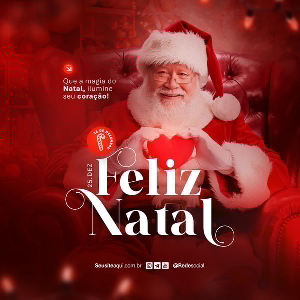 FELIZ NATAL 25 DE DEZEMBRO SOCIAL MEDIA PSD EDITÁVEL
