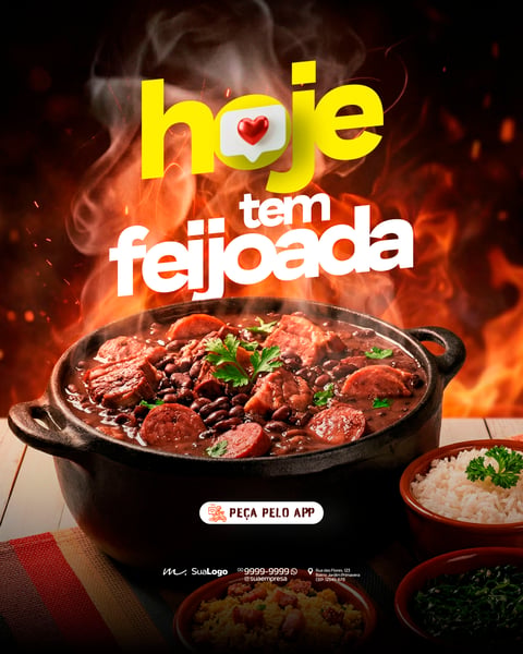 HOJE TEM FEIJOADA GOSTOSA SOCIAL MEDIA PSD EDITÁVEL