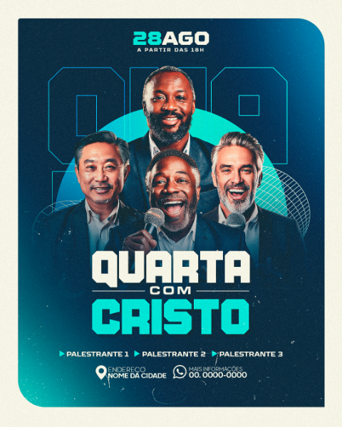 FLYER EVENTO GOSPEL, CULTO, RENOVAÇÃO