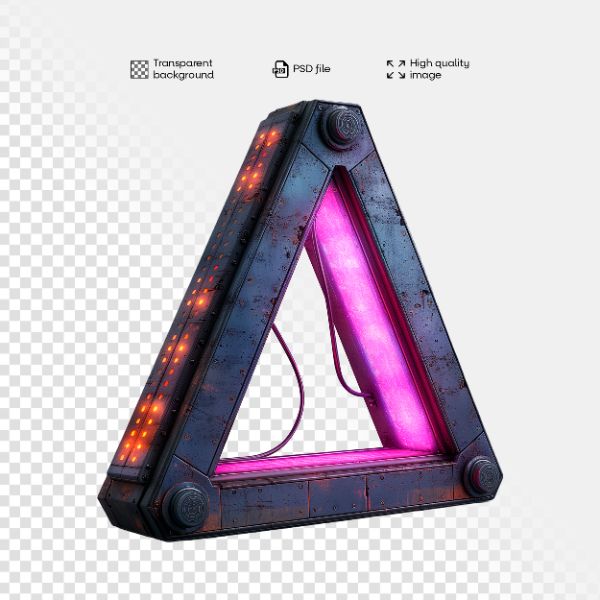 ELEMENTO 3D FUTURISTA | COM LUZES NEON | IMAGEM SEM FUNDO