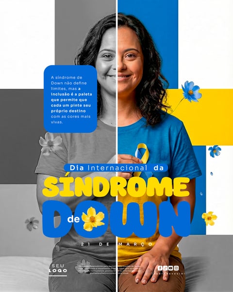 DIA INTERNACIONAL DA SÍNDROME DE DOWN 21 DE MARÇO SOCIAL MEDIA PSD EDITÁVEL 4