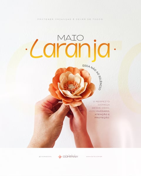 Maio Laranja Campanha Combate Abuso Exploração Infantil Social Media PSD Editável 2