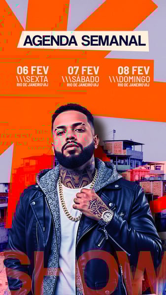 FLYER EVENTO AGENDA SHOW PSD STORY 104