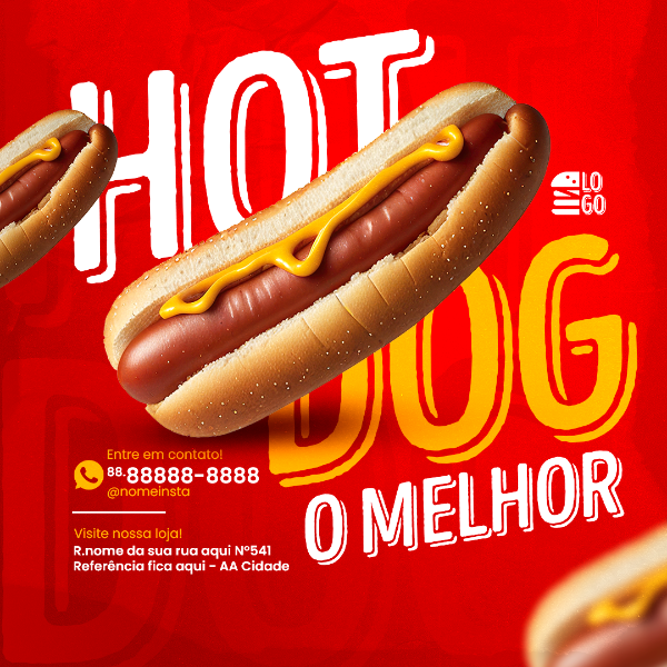 FEED O MELHOR HOT DOG SOCIAL MEDIA LANCHONETE PSD EDITÁVEL