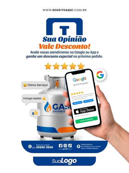 Post Feed Distribuidora de Gás Social Media PSD Editável Template 14
