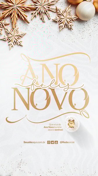 FELIZ ANO NOVO REVEILLON BOAS FESTAS SOCIAL MEDIA PSD EDITÁVEL