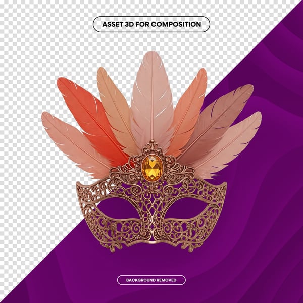 MÁSCARA DE CARNAVAL FESTA BRASIL PNG COMPOSIÇÃO 69 EDITADO
