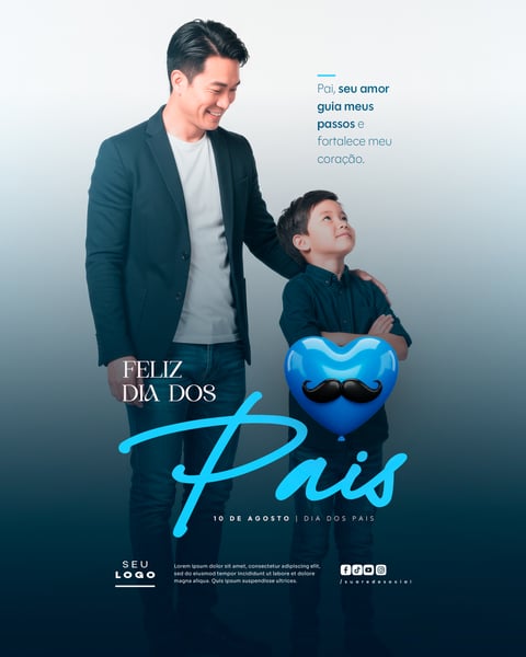 DIA DOS PAIS AGOSTO SOCIAL MEDIA POST EDITÁVEL FEED 2