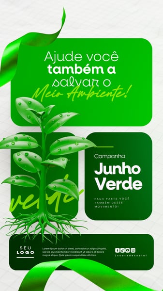 JUNHO VERDE CAMPANHA DE CONSCIENTIZAÇÃO DO MEIO AMBIENTE SOCIAL MEDIA FEED