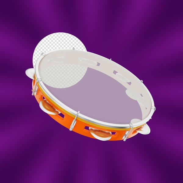 ELEMENTO 3D CARNAVAL PANDEIRO PNG